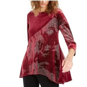 ALFANI Speckle 3/4 Sleeve Evening Top